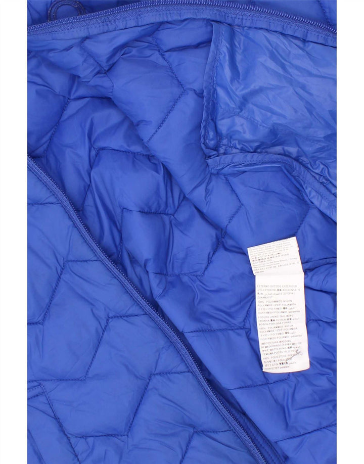 Benetton Boys Hooded Padded Jacket 7-8 Years Medium Blue Polyamide