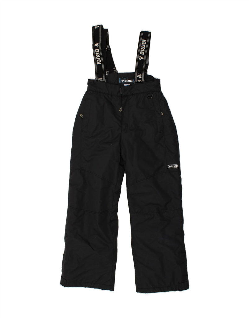 BRUGI Boys Dungarees Ski Trousers 10-11 Years W24 L24 Black Polyamide | Vintage Brugi | Thrift | Second-Hand Brugi | Used Clothing | Messina Hembry 