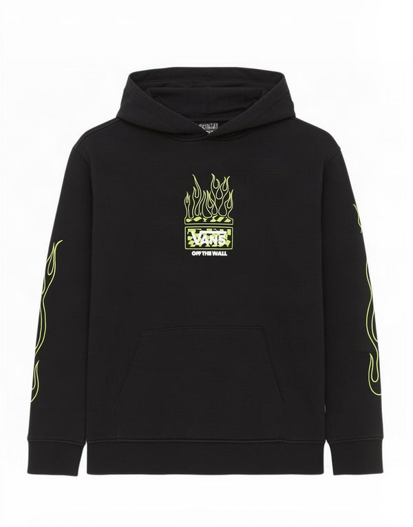 Vans Boys Graphic Hoodie Jumper 14-15 Years XL Black Cotton