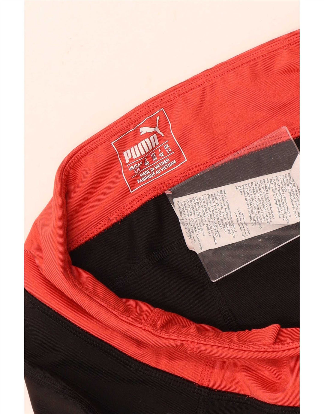 Puma Womens Capri Leggings UK 14 Medium Black Colourblock Polyester