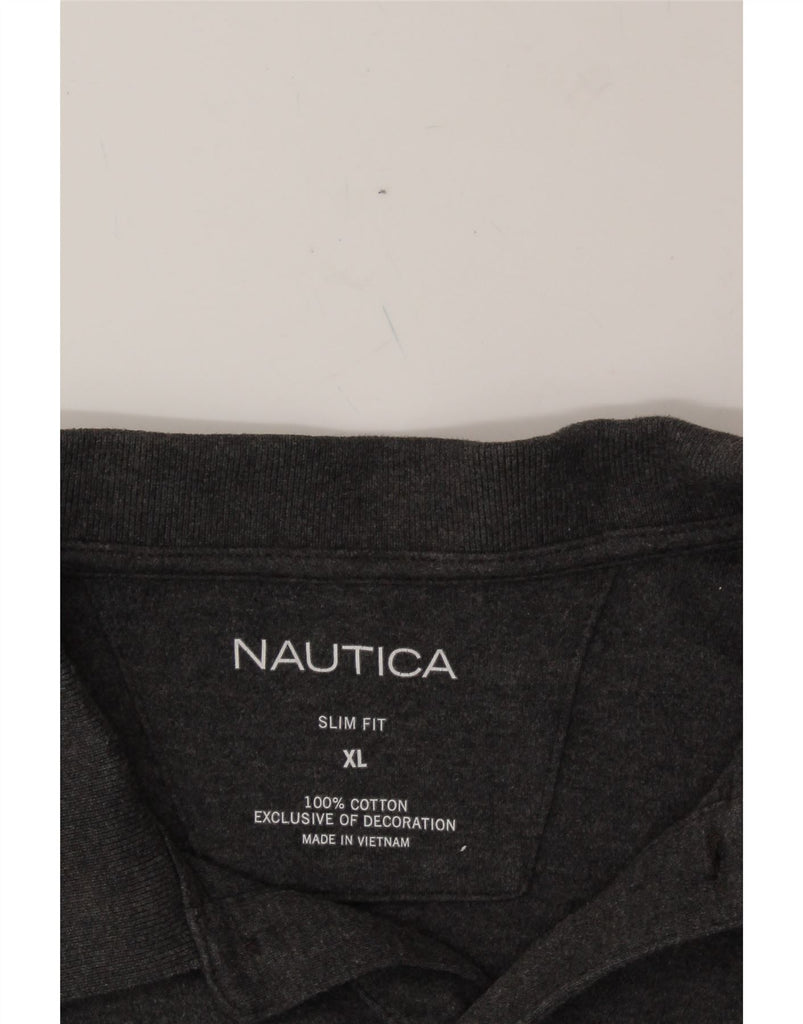NAUTICA Mens Slim Fit Polo Shirt XL Grey Cotton Vintage Nautica and Second-Hand Nautica from Messina Hembry 