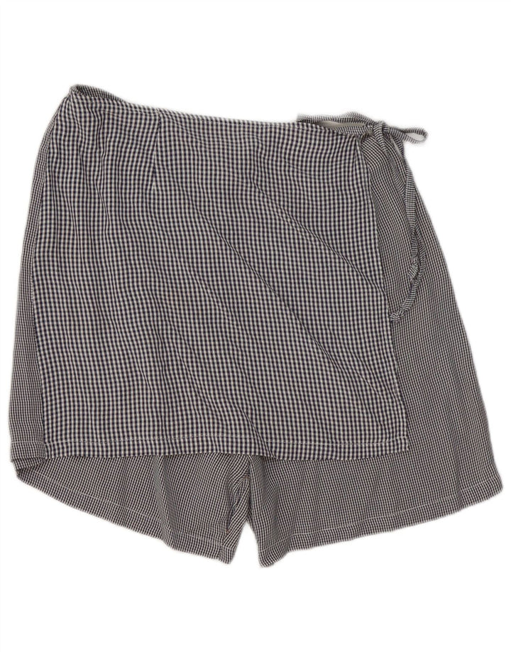 Vintage Womens Skort IT 46 Large W28 Black Gingham Rayon