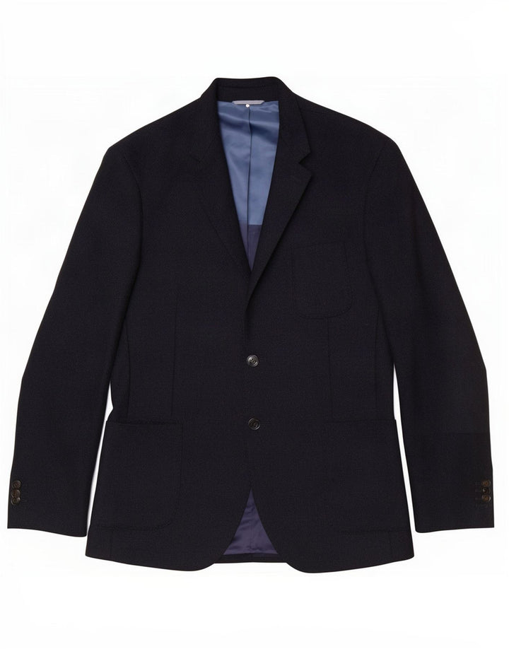 Tommy Hilfiger Mens 2 Button Blazer Jacket IT 48 Medium Navy Blue Wool