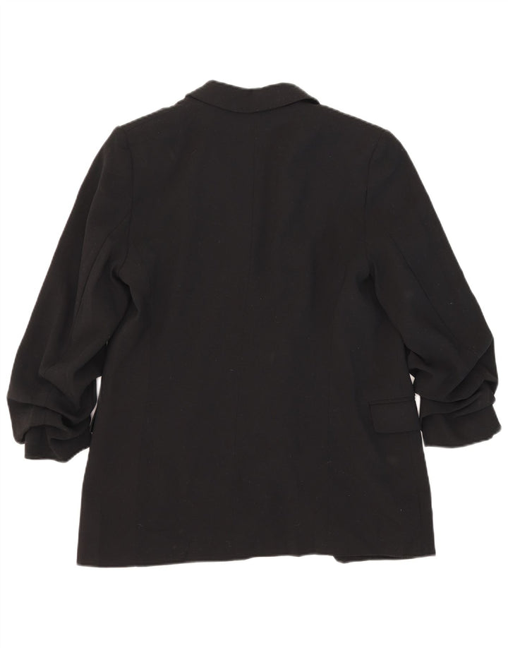 Marks & Spencer Womens Blazer Jacket UK 12 Medium Black Polyester