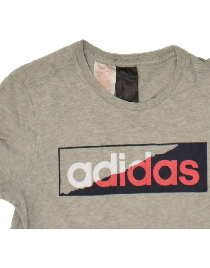 ADIDAS Boys Graphic T-Shirt Top 11-12 Years Medium  Grey Cotton | Vintage Adidas | Thrift | Second-Hand Adidas | Used Clothing | Messina Hembry 