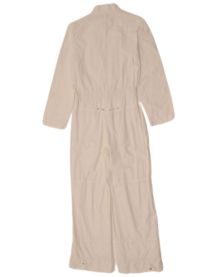 Tuzzi Womens Long Sleeve Jumpsuit UK 12 Medium White Cotton