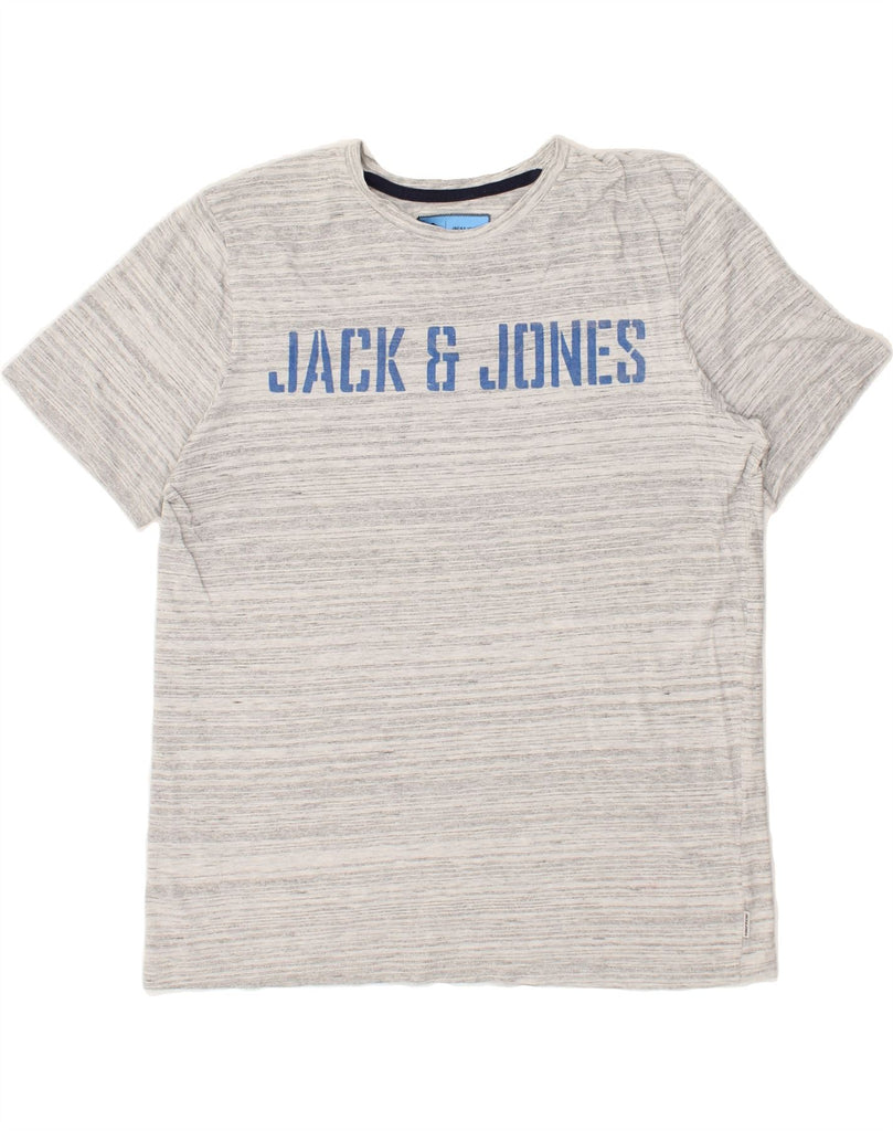 JACK & JONES Mens Graphic T-Shirt Top Medium Grey Flecked | Vintage Jack & Jones | Thrift | Second-Hand Jack & Jones | Used Clothing | Messina Hembry 