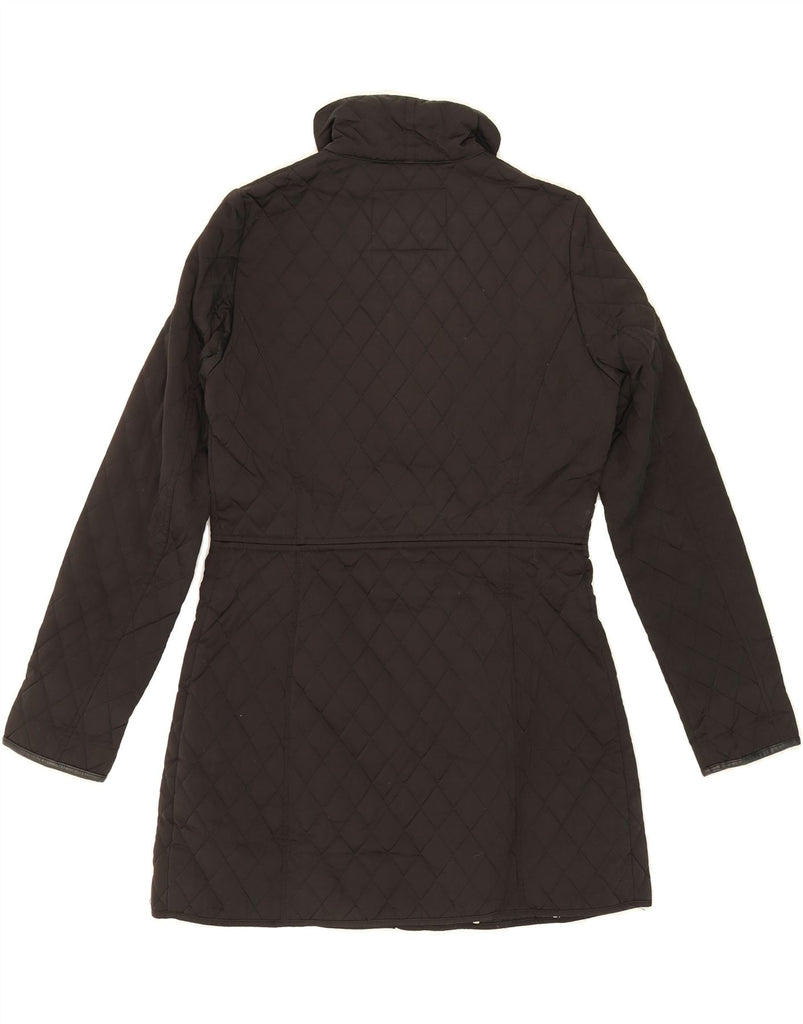 MASSIMO DUTTI Womens Quilted Overcoat UK 14 Medium Black Polyester Vintage Massimo Dutti and Second-Hand Massimo Dutti from Messina Hembry 