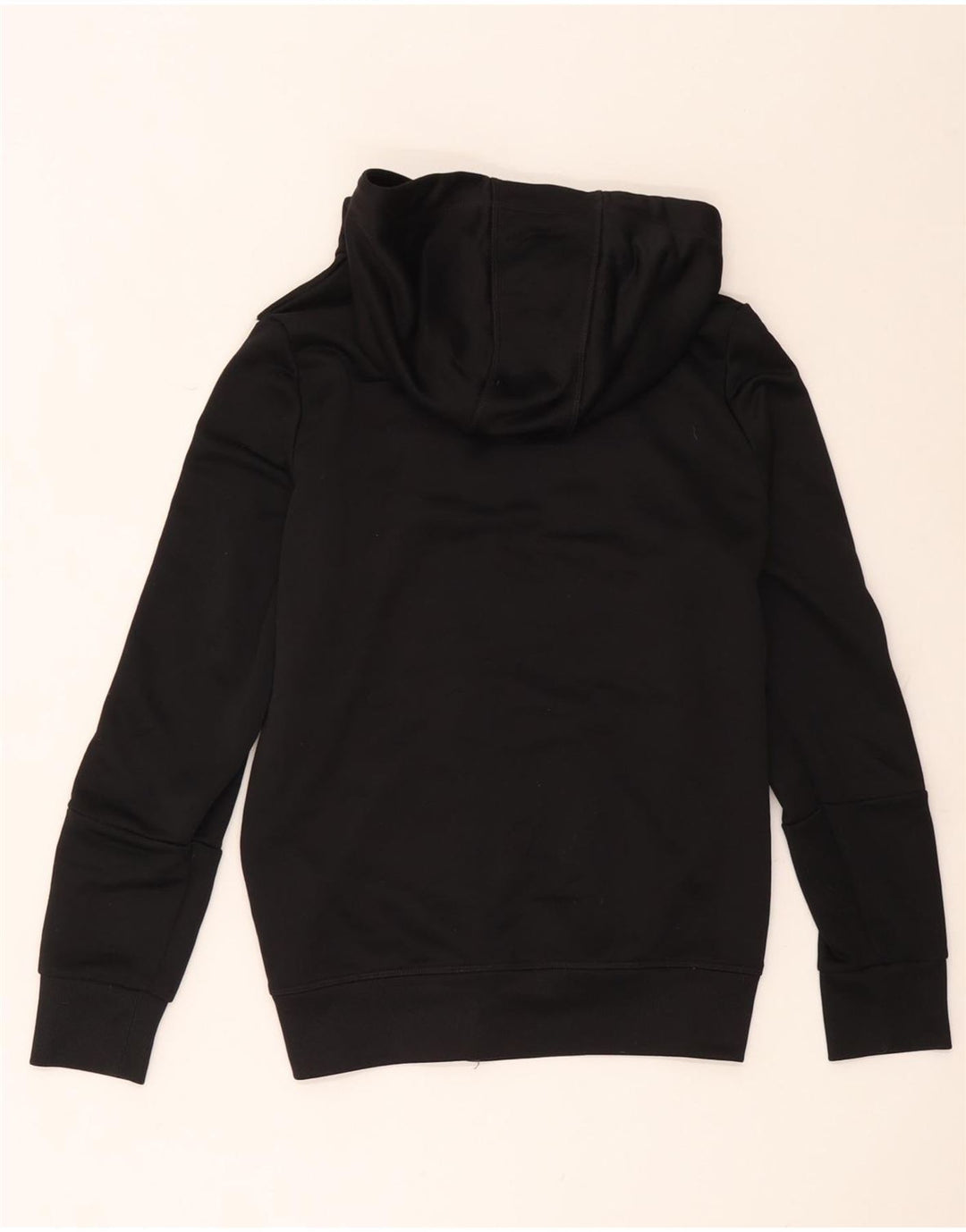 Adidas Womens Graphic Zip Hoodie Sweater UK 12 Medium Black Polyester