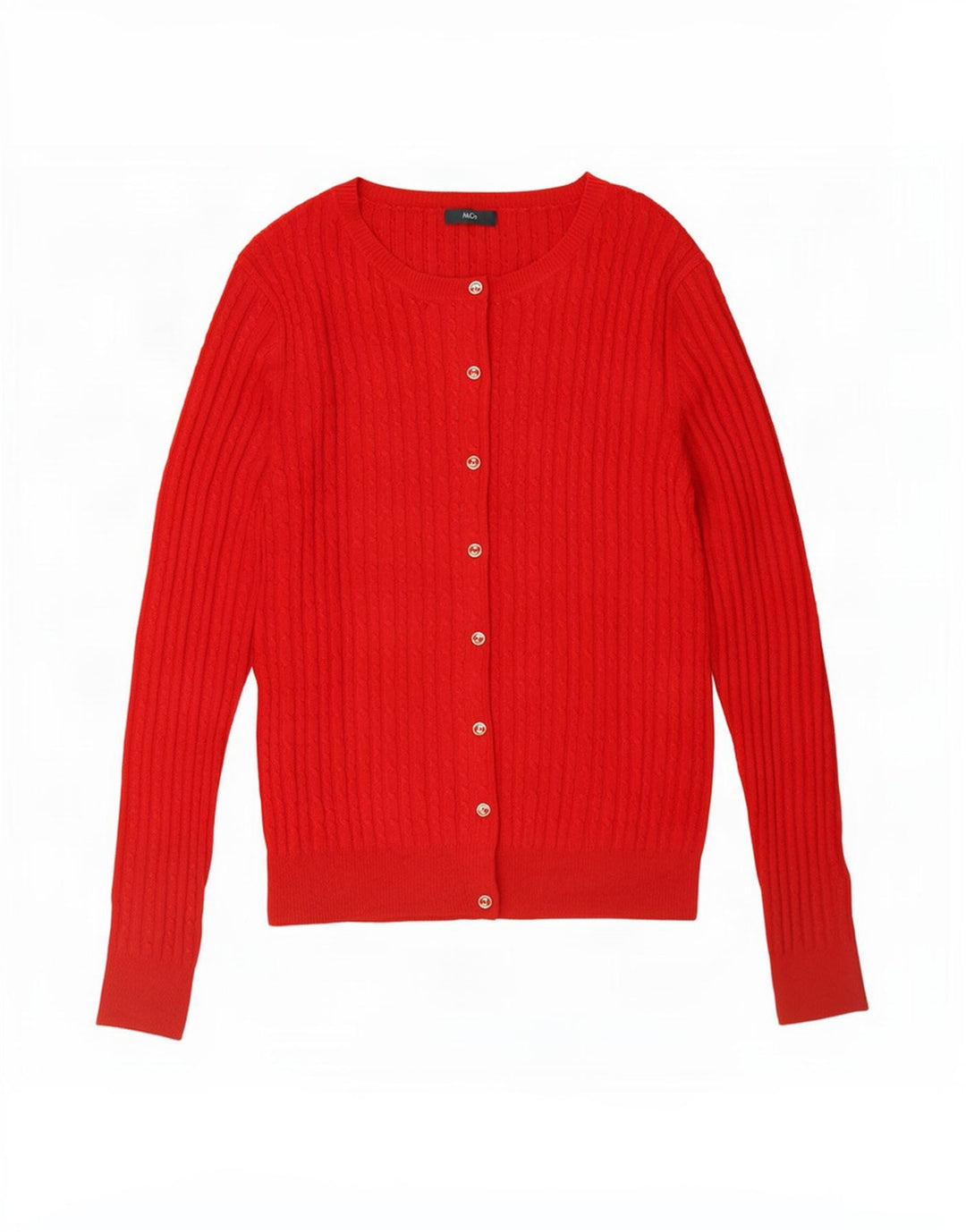 M&Co Womens Cardigan Sweater UK 14 Medium Red Acrylic