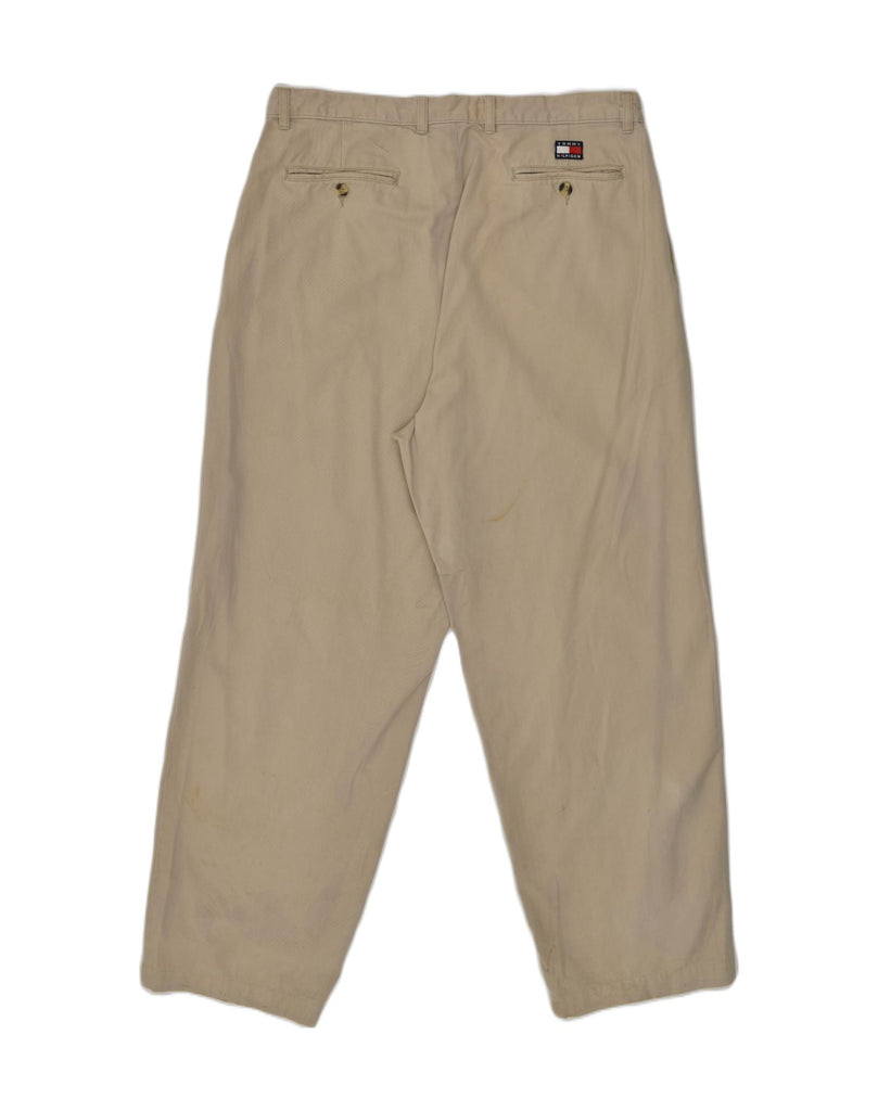 TOMMY HILFIGER Mens Pegged Casual Trousers W36 L30 Khaki Cotton | Vintage Tommy Hilfiger | Thrift | Second-Hand Tommy Hilfiger | Used Clothing | Messina Hembry 