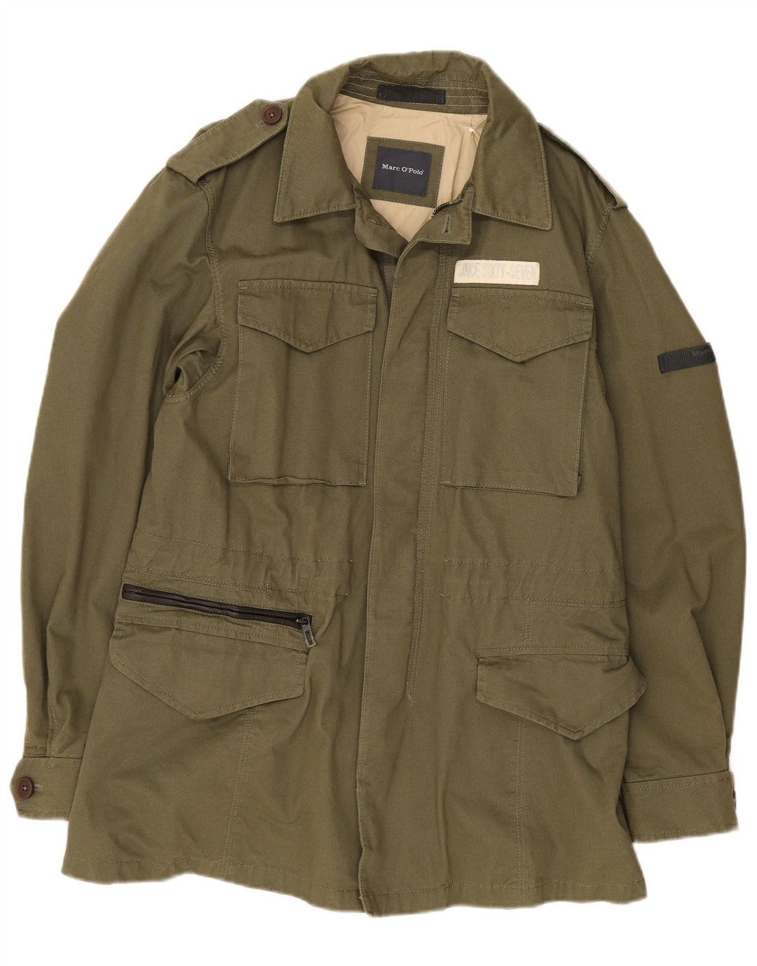 Marc O'Polo Mens Military Jacket UK 36 Small Green Army