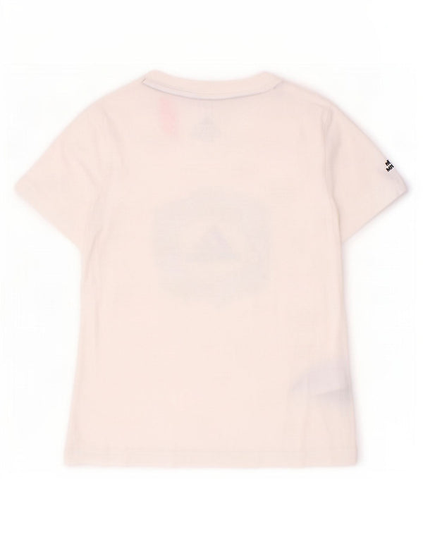 Adidas Girls Graphic T-Shirt Top 8-9 Years White Cotton