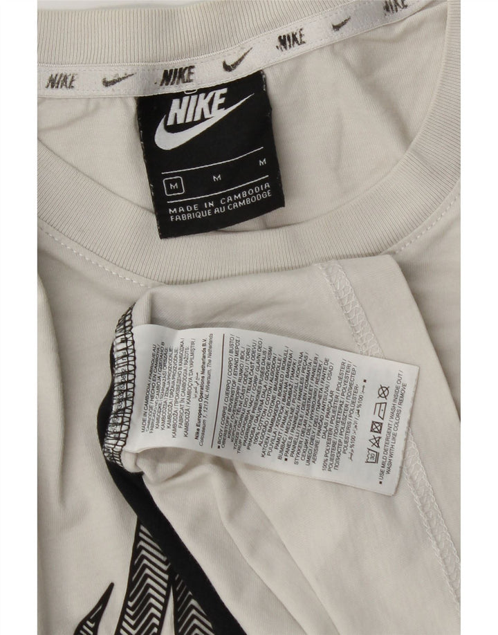 Nike Mens Graphic T-Shirt Top Medium White Colourblock Cotton
