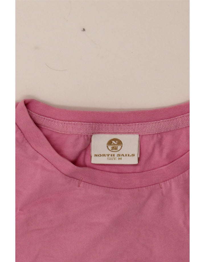 NORTH SAILS Womens Graphic T-Shirt Top UK 12 Medium Pink Cotton Vintage North Sails and Second-Hand North Sails from Messina Hembry 