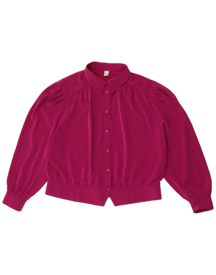 Tru Womens Shirt Blouse IT 48 XL Purple Polyester