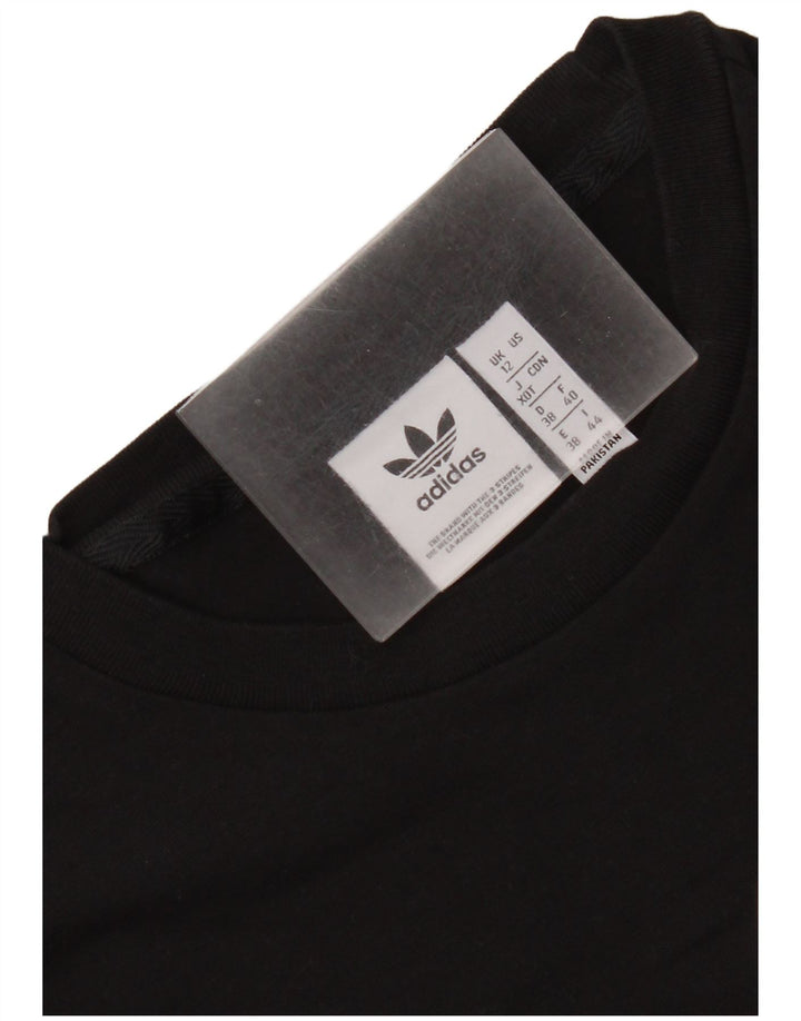 Adidas Womens Graphic T-Shirt Top UK 12 Medium Black