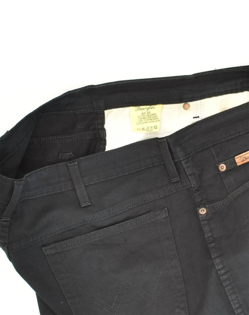 WRANGLER Mens Straight Casual Trousers W40 L30  Black Cotton | Vintage Wrangler | Thrift | Second-Hand Wrangler | Used Clothing | Messina Hembry 