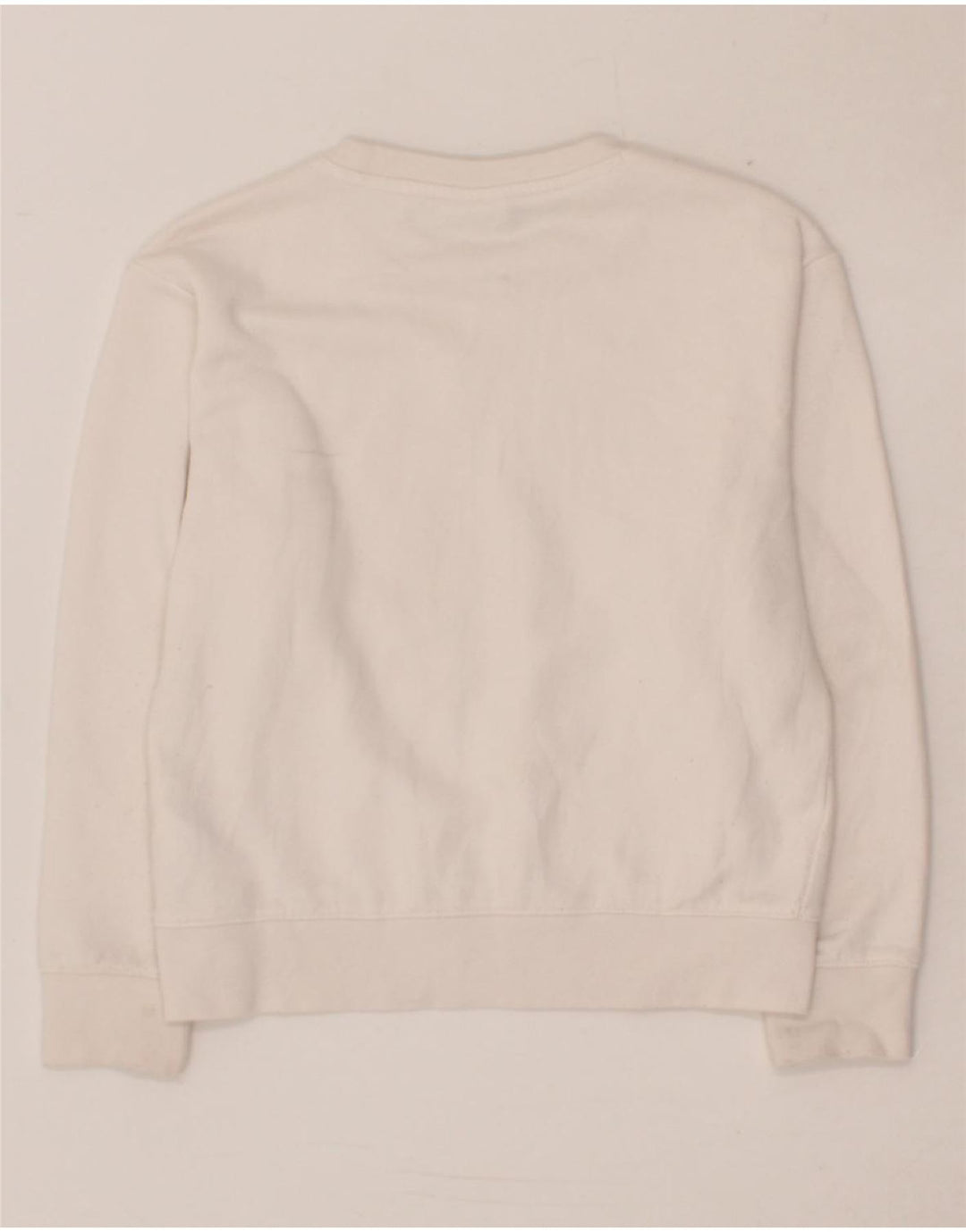 CHAMPION Girls Graphic Sweatshirt Jumper 9-10 Years Medium White Cotton Vintage Champion and Second-Hand Champion from Messina Hembry 
