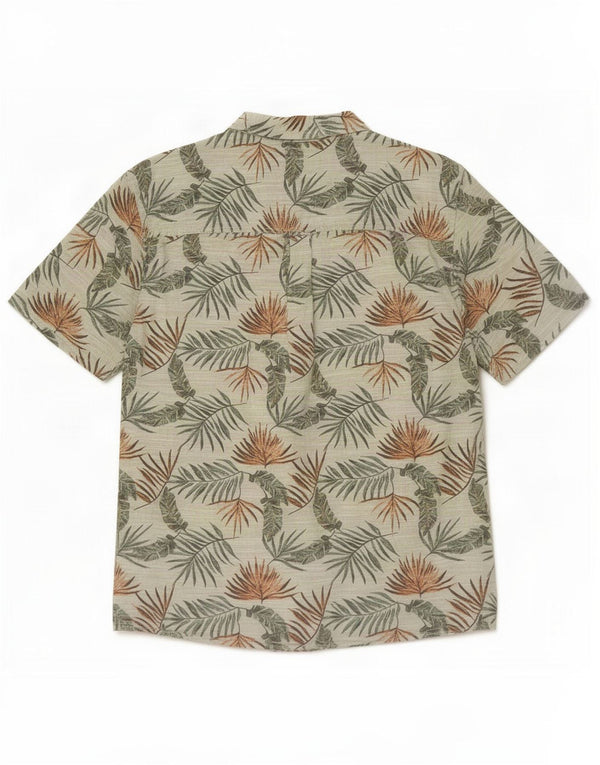Fat Face Mens Hawaiian Short Sleeve Shirt XL Green Floral Cotton