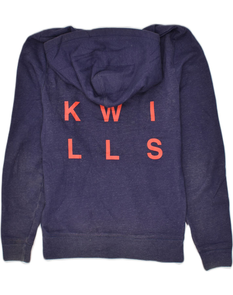 JACK WILLS Mens Graphic Zip Hoodie Sweater Small Navy Blue Cotton | Vintage Jack Wills | Thrift | Second-Hand Jack Wills | Used Clothing | Messina Hembry 