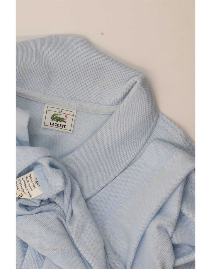 Lacoste Womens Sleeveless Shirt Blouse Size 44 Large Blue Cotton