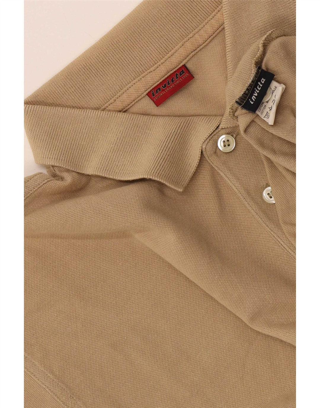 Invicta Mens Polo Shirt XL Beige Cotton