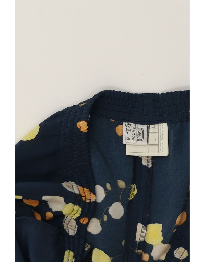 GIAB'S Womens Tracksuit Trousers UK 10 Small  Navy Blue Floral Polyester Vintage Giab's and Second-Hand Giab's from Messina Hembry 