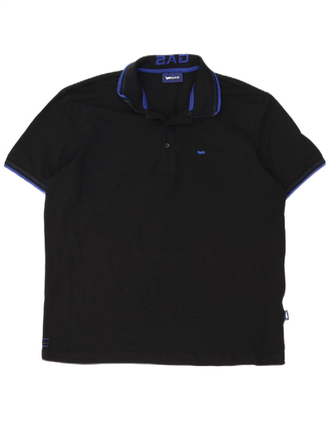 Gas Mens Polo Shirt 3XL Black Cotton