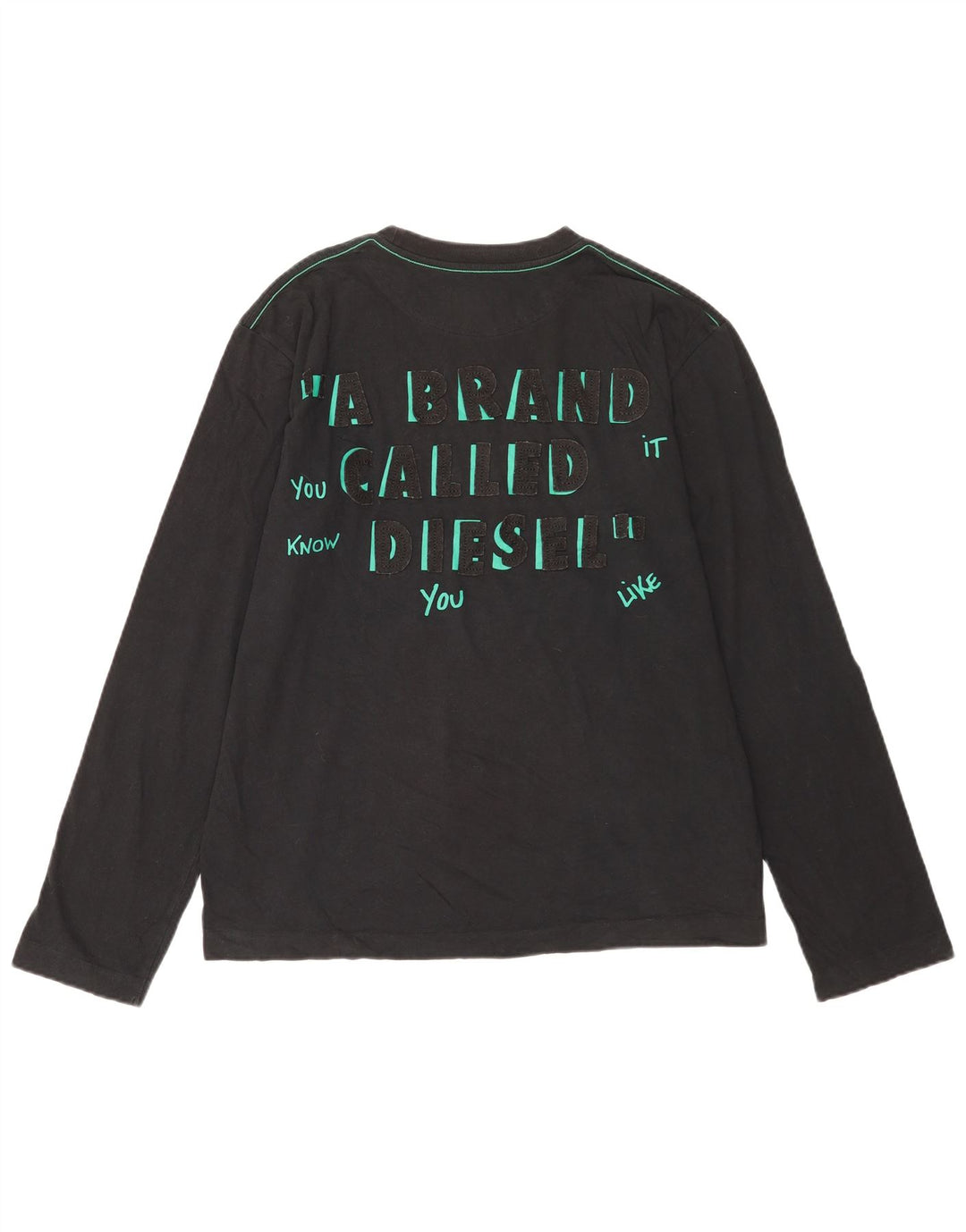 Diesel Mens Graphic Top Long Sleeve XL Black Cotton