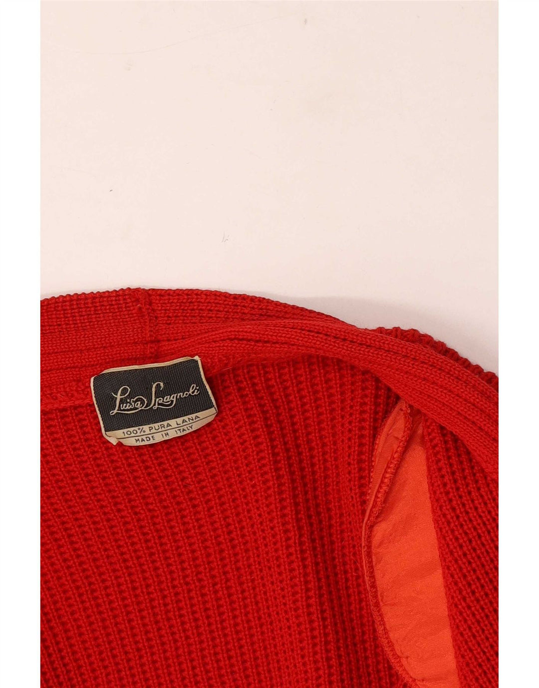 Luisa Spagnoli Womens Open Cardigan Sweater UK 16 Large Red Wool