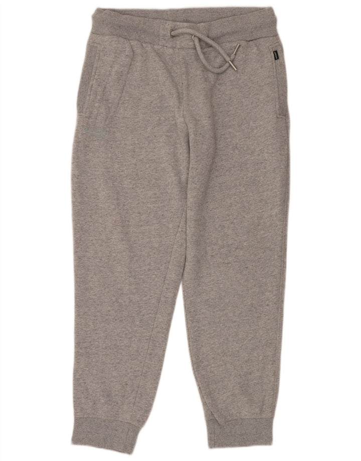 SUPERDRY Mens Tracksuit Trousers Joggers XL  Grey Flecked Cotton