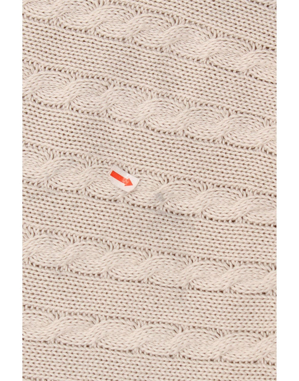 VINTAGE Womens Crew Neck Jumper Sweater UK 14 Medium Grey Fair Isle Cotton