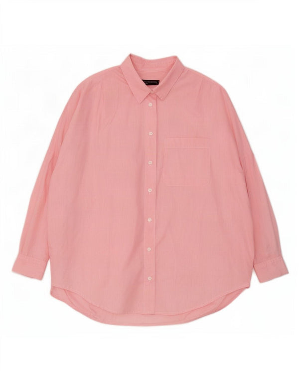 French Connection Womens 3/4 Sleeve Shirt UK 10 Small Pink Pinstripe