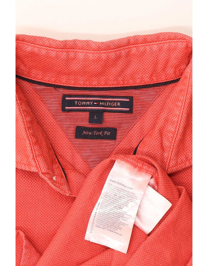Tommy Hilfiger Mens Shirt Large Red Cotton