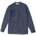 Vintage Mens Quilted Denim Shirt Medium Blue Cotton