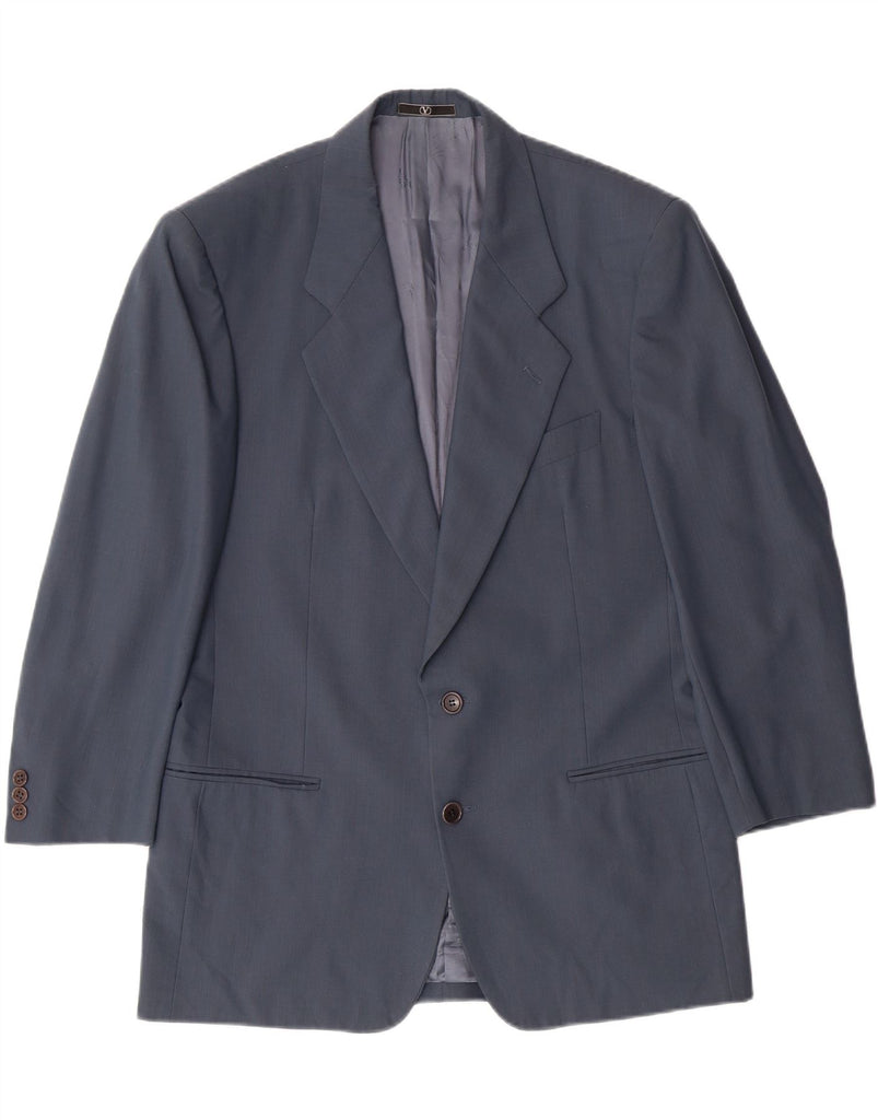 VALENTINO Mens 2 Button 2 Piece Suit IT 48 Medium W36 L28 Blue Virgin Wool Vintage Valentino and Second-Hand Valentino from Messina Hembry 