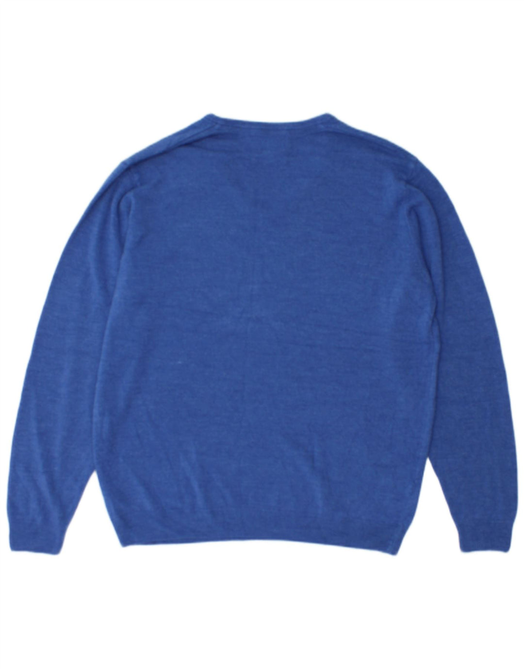 Marks & Spencer Mens V-Neck Jumper Sweater XL Blue Acrylic