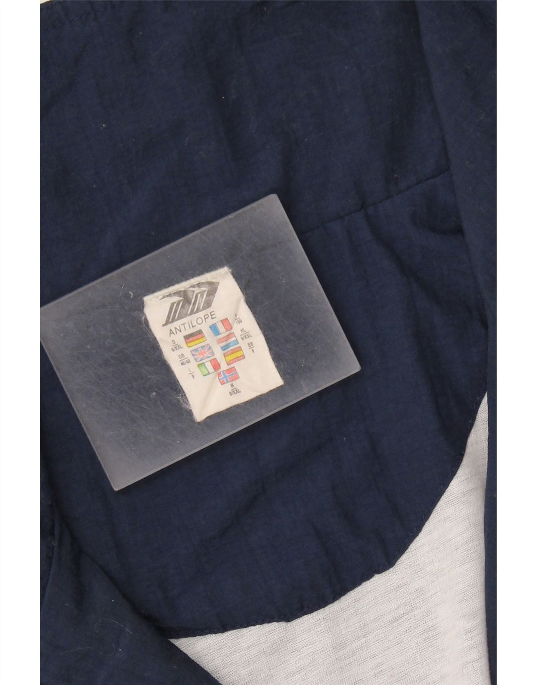 VINTAGE Mens Tracksuit Top Jacket UK 46/48 XL Navy Blue Colourblock Nylon