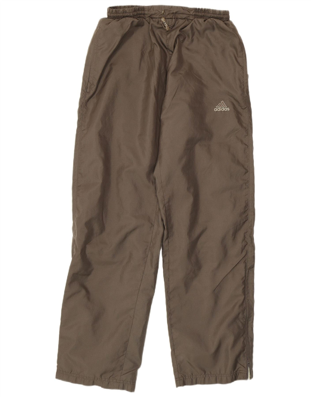 ADIDAS Womens Tracksuit Trousers UK 14 Medium  Brown Check Polyester
