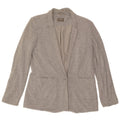 Oasis Womens 1 Button Blazer Jacket UK 10 Small Grey Flecked Viscose