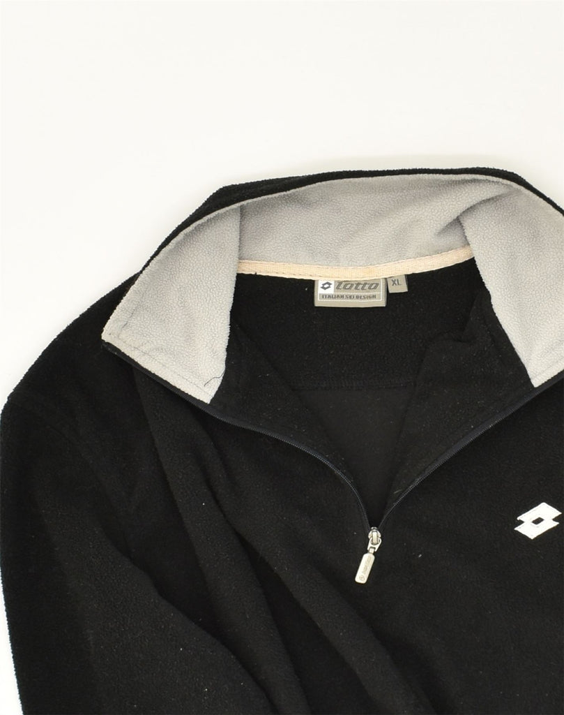 LOTTO Womens Zip Neck Fleece Jumper UK 18 XL Black Polyester | Vintage Lotto | Thrift | Second-Hand Lotto | Used Clothing | Messina Hembry 