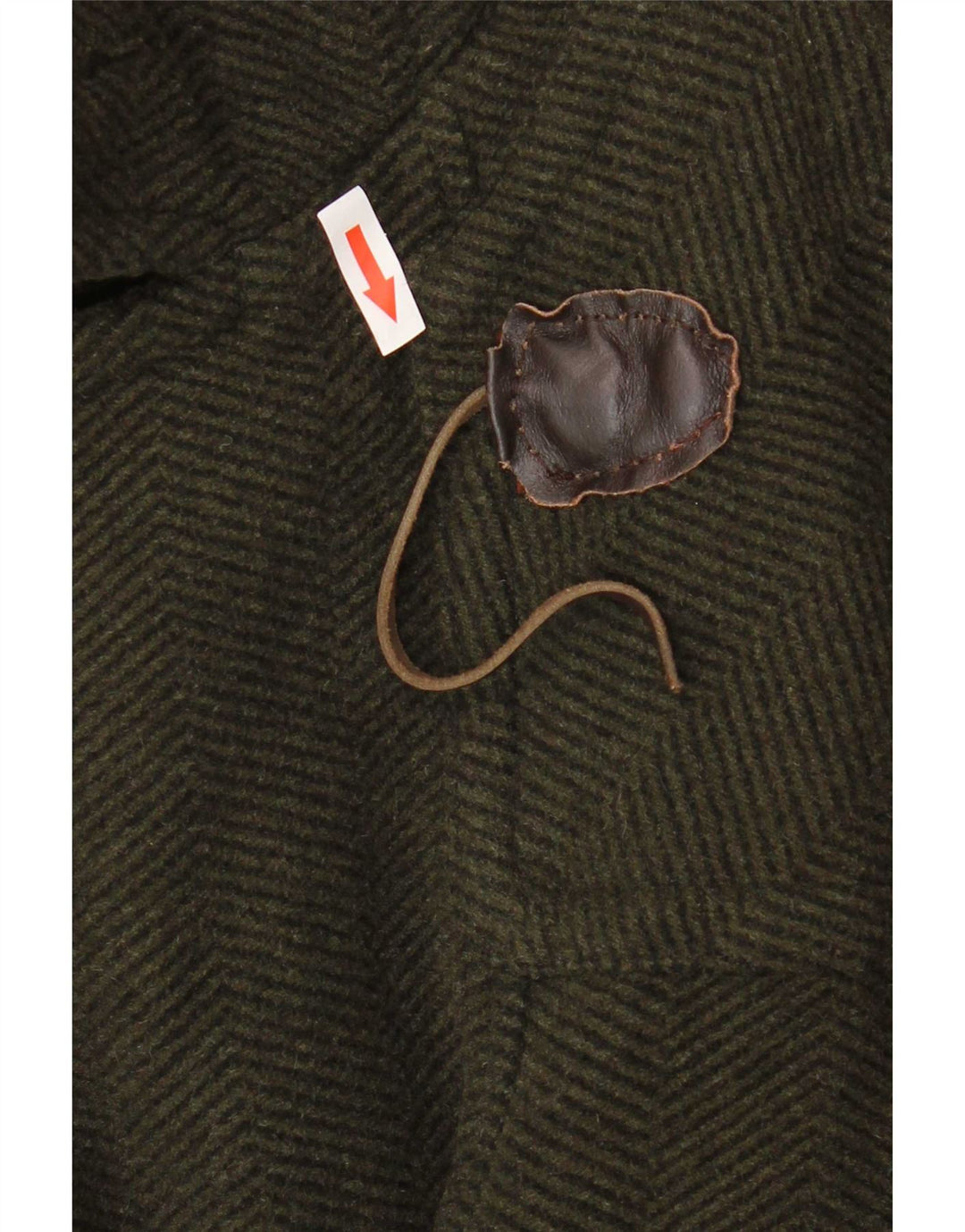 Vintage Mens Hooded Duffle Coat UK 38 Medium Khaki Wool