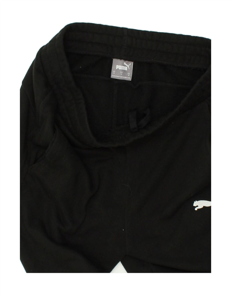 PUMA Mens Tracksuit Trousers Joggers Medium Black Cotton | Vintage Puma | Thrift | Second-Hand Puma | Used Clothing | Messina Hembry 