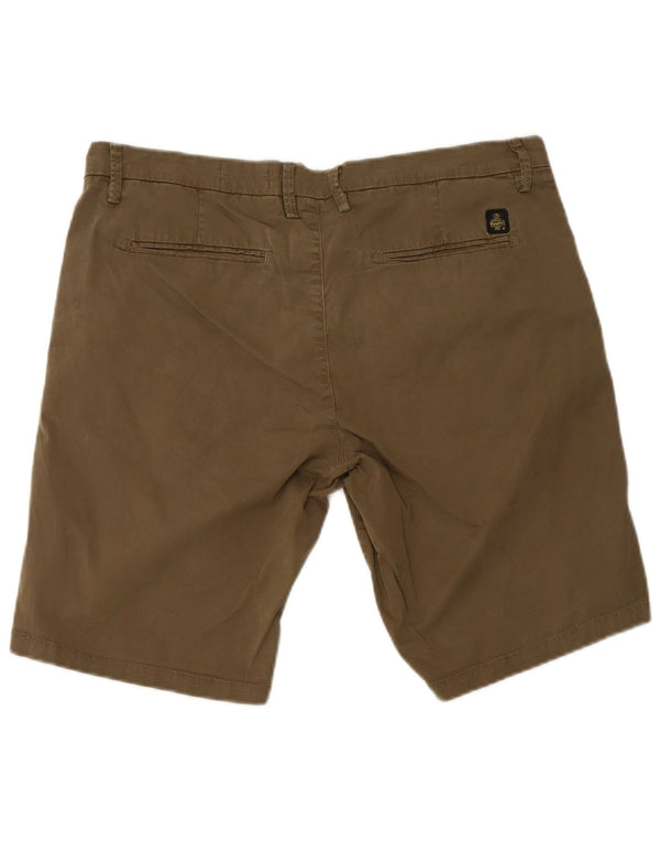 Refrigiwear Mens High Waist Chino Shorts IT 54 2XL W38 Khaki Cotton
