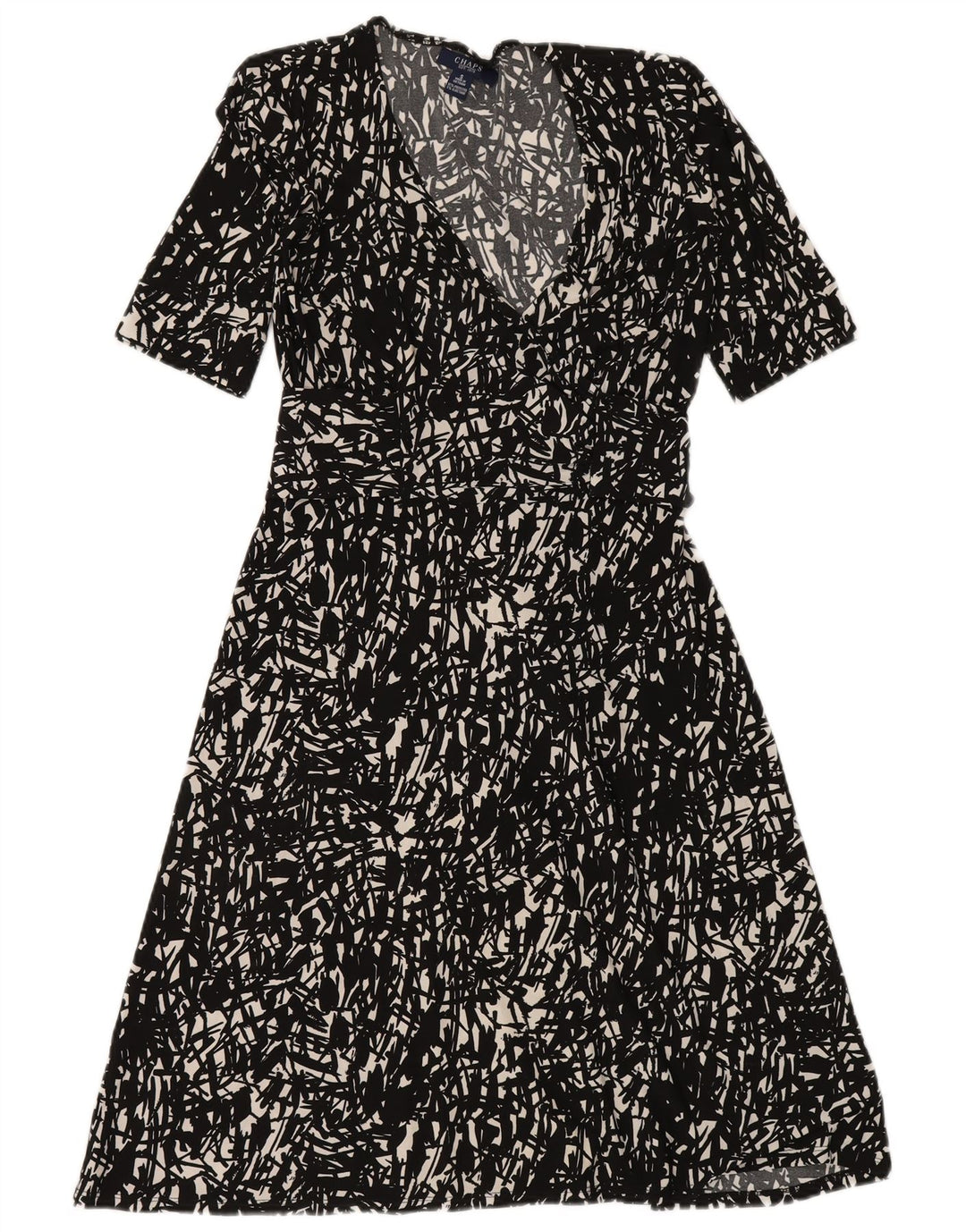 CHAPS Womens Maxi Dress UK 10 Small Black Geometric Polyester