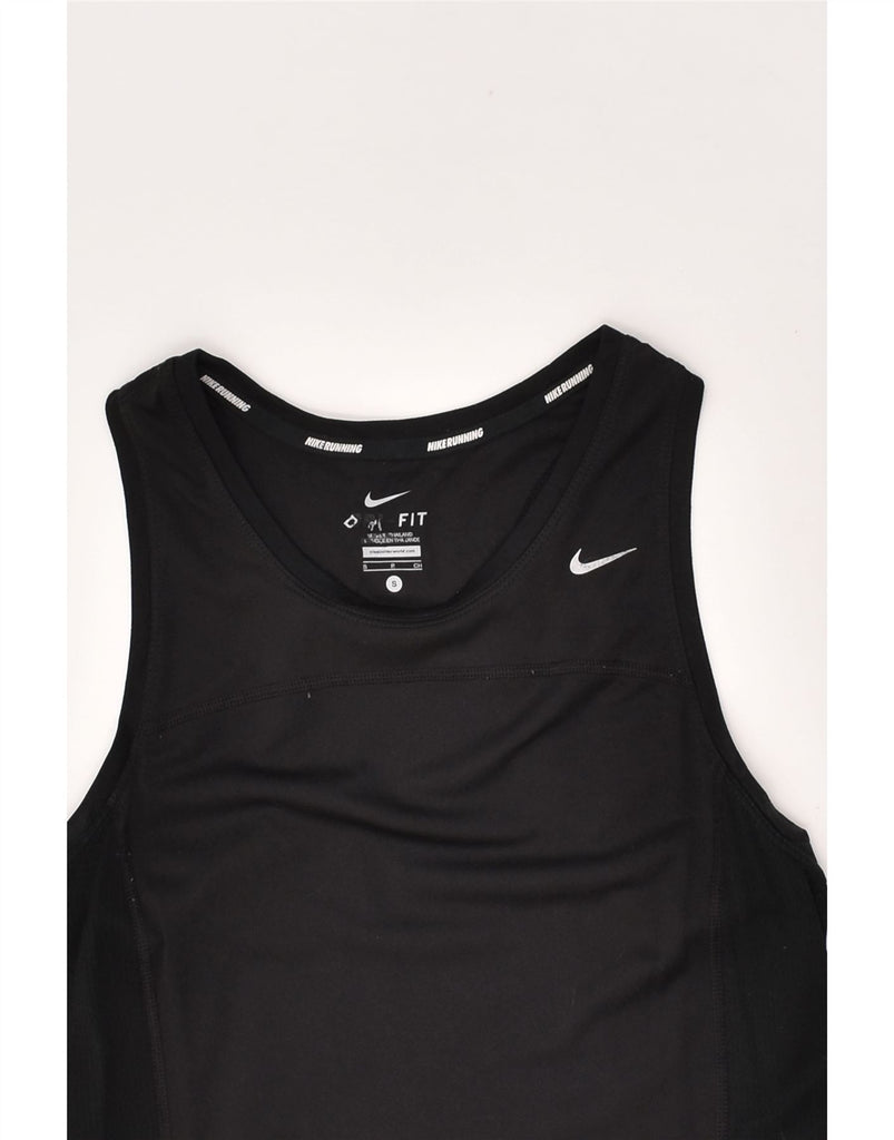 NIKE Womens Dri Fit Vest Top UK 8 Small Black Polyester | Vintage Nike | Thrift | Second-Hand Nike | Used Clothing | Messina Hembry 