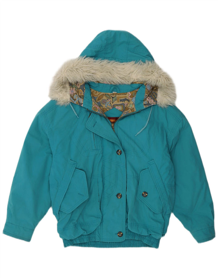 Canda Girls Hooded Padded Jacket 14-15 Years Blue Polyester