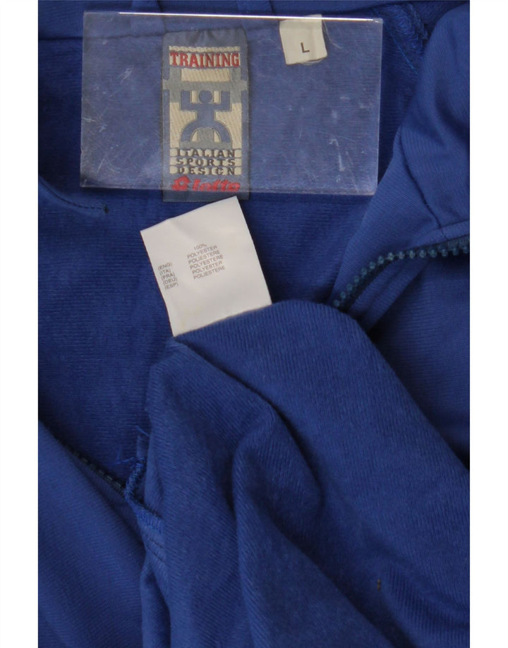 LOTTO Mens Graphic Tracksuit Top Jacket Large Blue Polyester