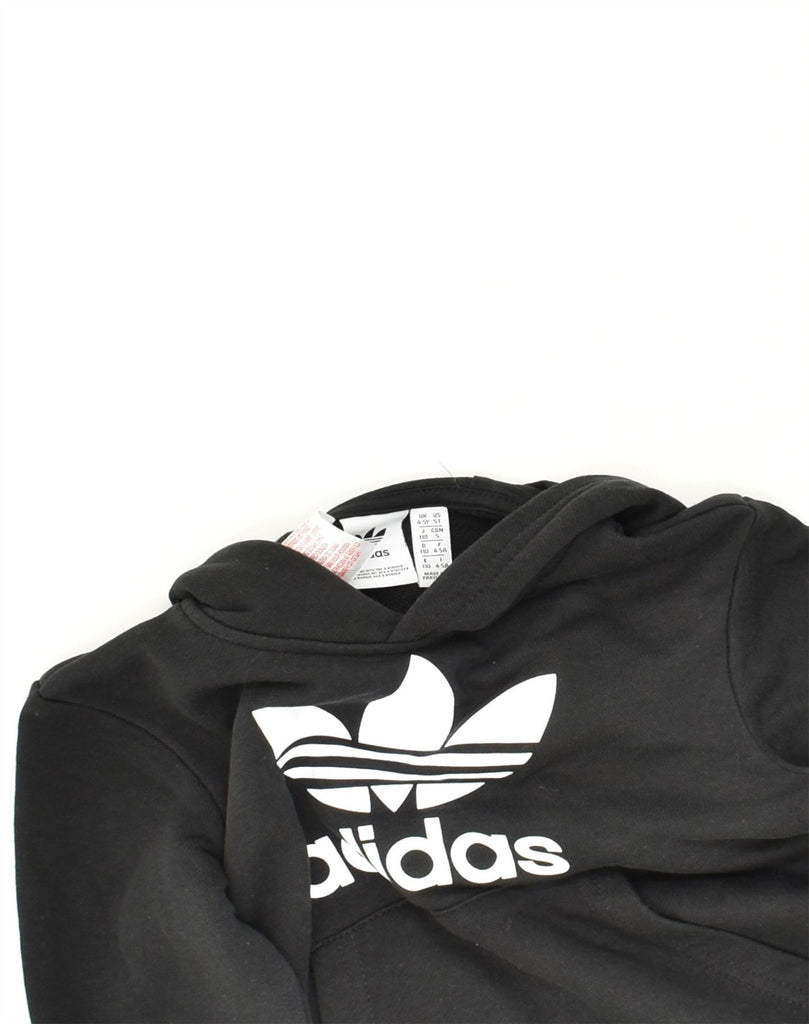 ADIDAS Boys Vincent Graphic Hoodie Jumper 4-5 Years Black Cotton | Vintage Adidas | Thrift | Second-Hand Adidas | Used Clothing | Messina Hembry 